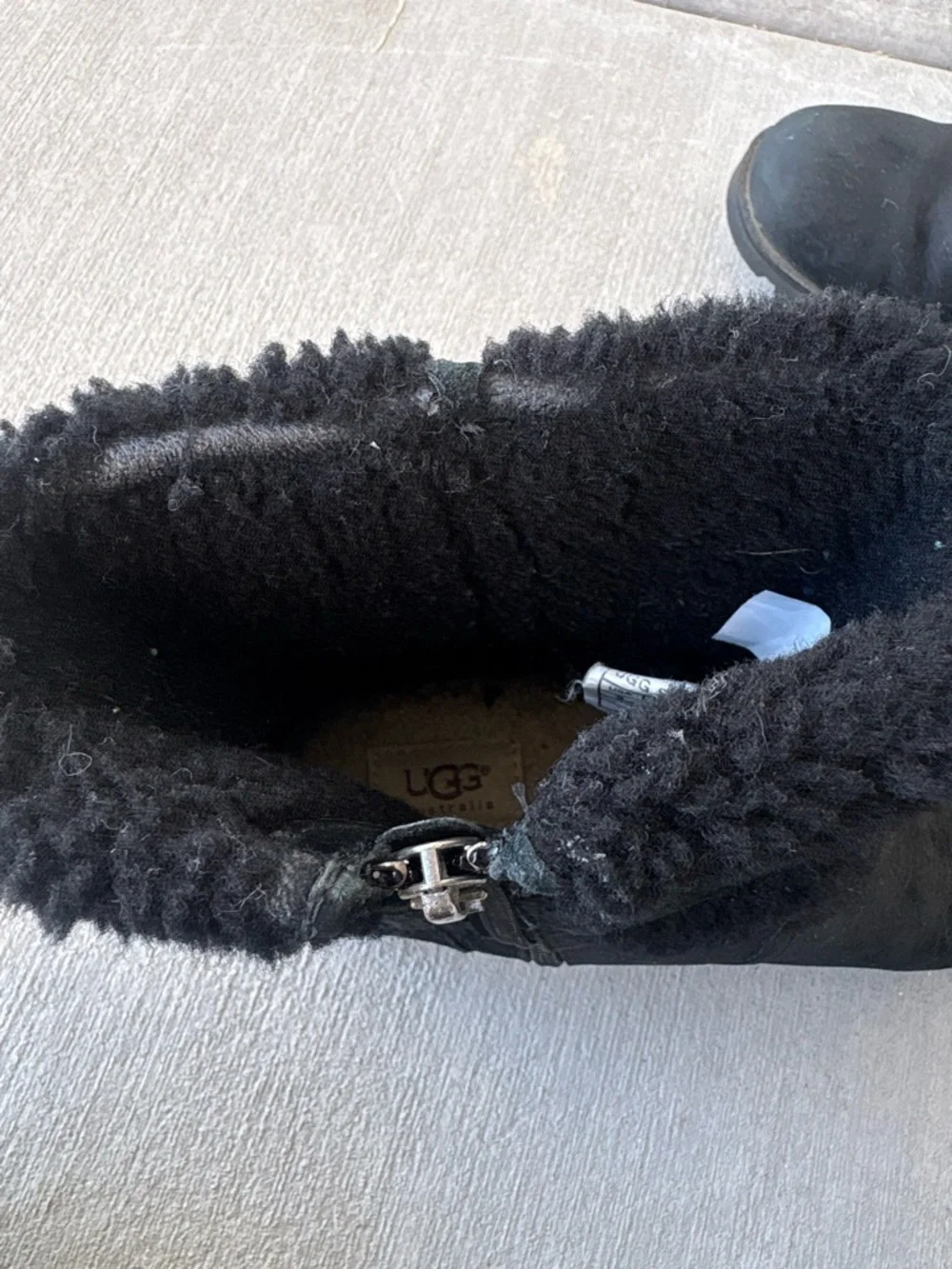 UGG Australia Blayre 1004148 BLACK Winter Suede Leather Boots Size 9